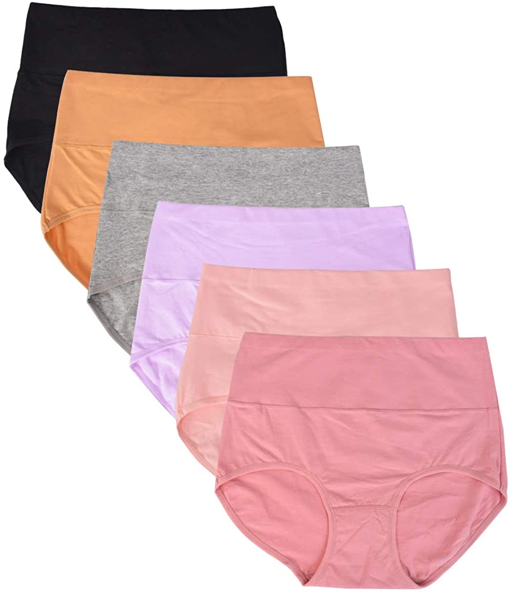 Price:$19.99 Buankoxy 6 Pack Women’s Cotton Underwear High Waist Full Briefs Ladies Stretch Panties at Amazon Women’s Clothing store