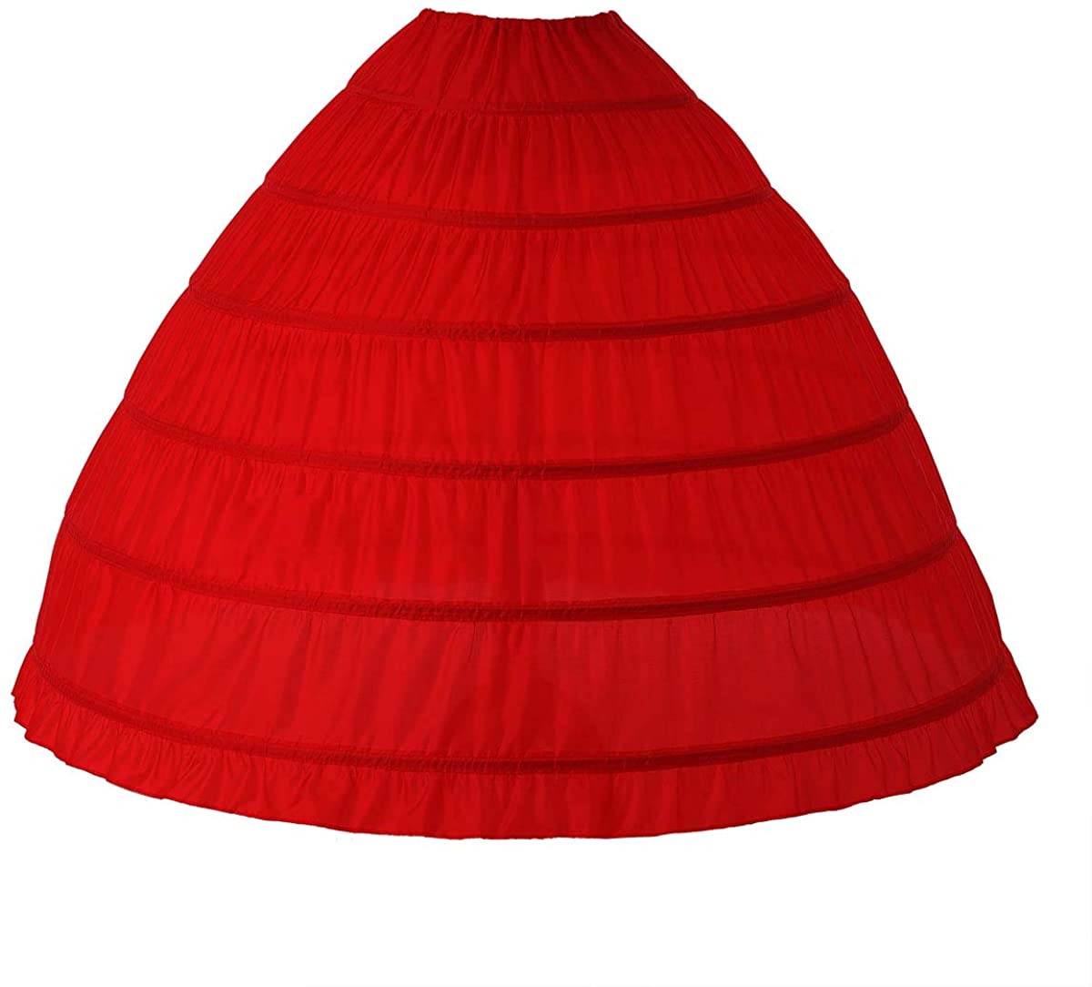 Price:$19.99 AWSALE Full A-line 6 Hoop Petticoat for Women Underskirt Slip Crinoline for Wedding Dress WPT146-RD Red at Amazon Women’s Clothing store