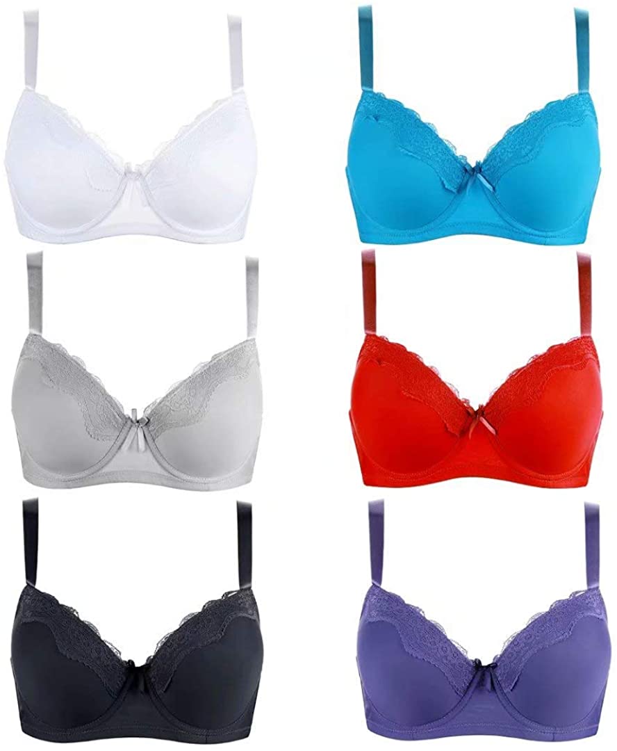 Price:$9.99 Romals Women's Bras Full Cup Brassieres Underwire Bra(Packs of 6) at Amazon Women’s Clothing store