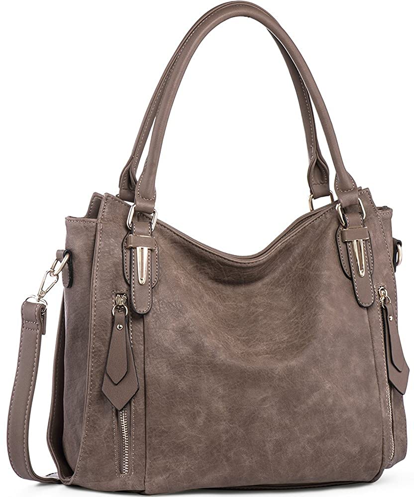 Price:$38.99    Handbags for Women Shoulder Tote Zipper Purse PU Leather Top-handle Satchel Bags Ladies Medium Size Uncle.Y Sepia Brown  Clothing