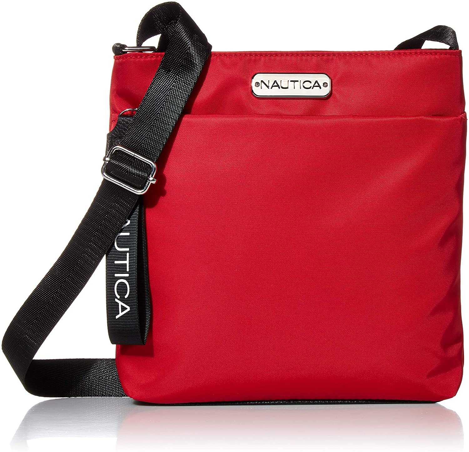 Price:$19.99 Nautica Diver Nylon Small Womens Crossbody Bag Purse with Adjustable Shoulder Strap, Red  Handbags   