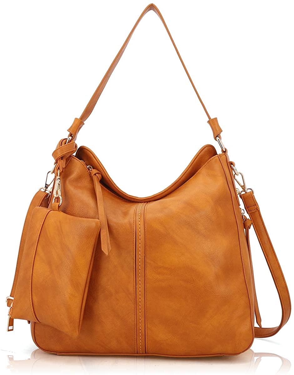 Price:$33.99    Angel Barcelo Womens Soft Leather Handbag Large Tote Shoulder Cross body Bag Camel  Clothing