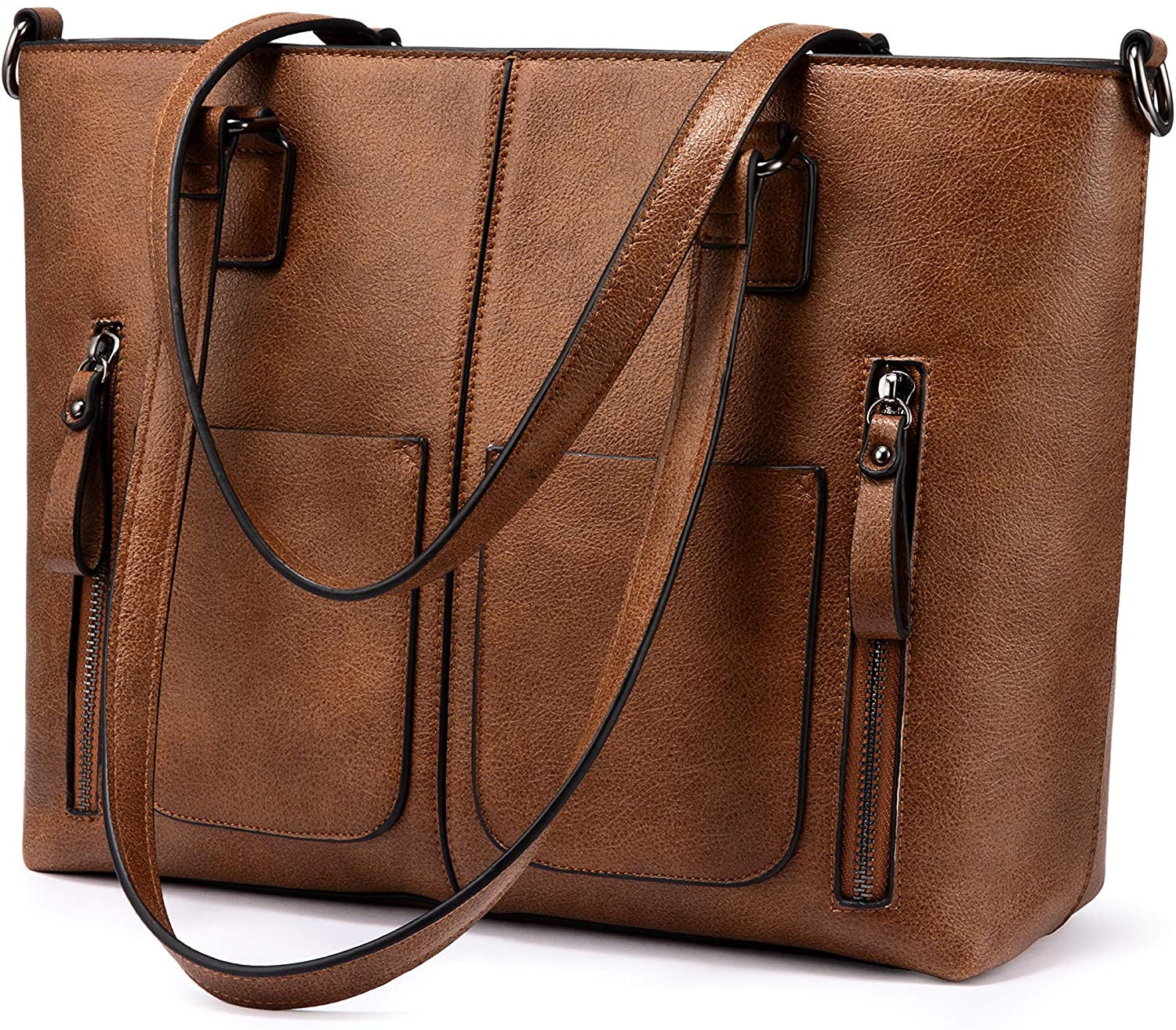 Price:$29.80 Large Shoulder Bag for Women Faux Leather Purse with Multi-Pockets Designer Handbag  Handbags   