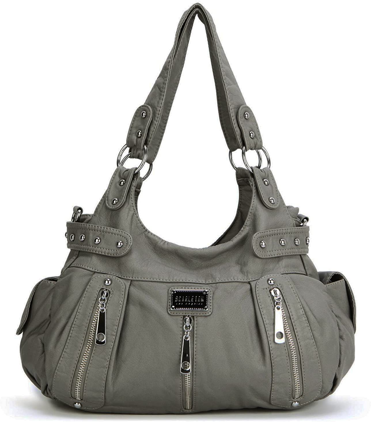 Price:$35.55    Scarleton Satchel Handbag for Women, Ultra Soft Washed Vegan Leather Crossbody Bag, Shoulder Bag, Tote Purse, Ash, H129224  Clothing