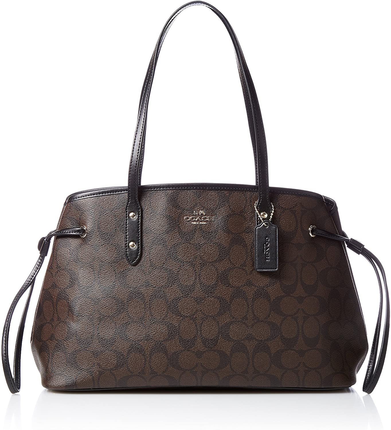 Price:$168.78 Coach Signature Drawstring Carryall Shoulder Bag F57842 (Brown/black)  Handbags   