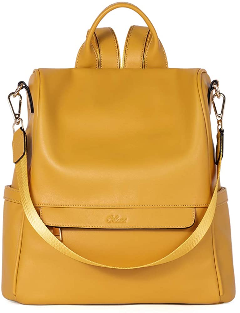 Price:$36.99    Women Backpack Purse Fashion Leather Large Travel Bag Ladies Shoulder Bags Yellow  Clothing