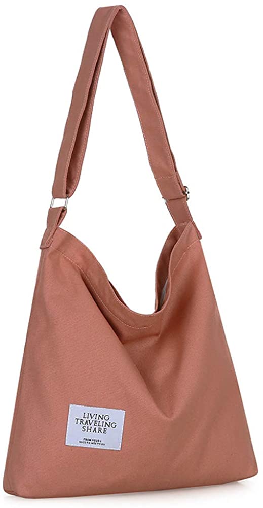 Price:$10.99    Covelin Women's Retro Large Size Canvas Shoulder Bag Hobo Crossbody Handbag Casual Tote Dark chestnut  Clothing