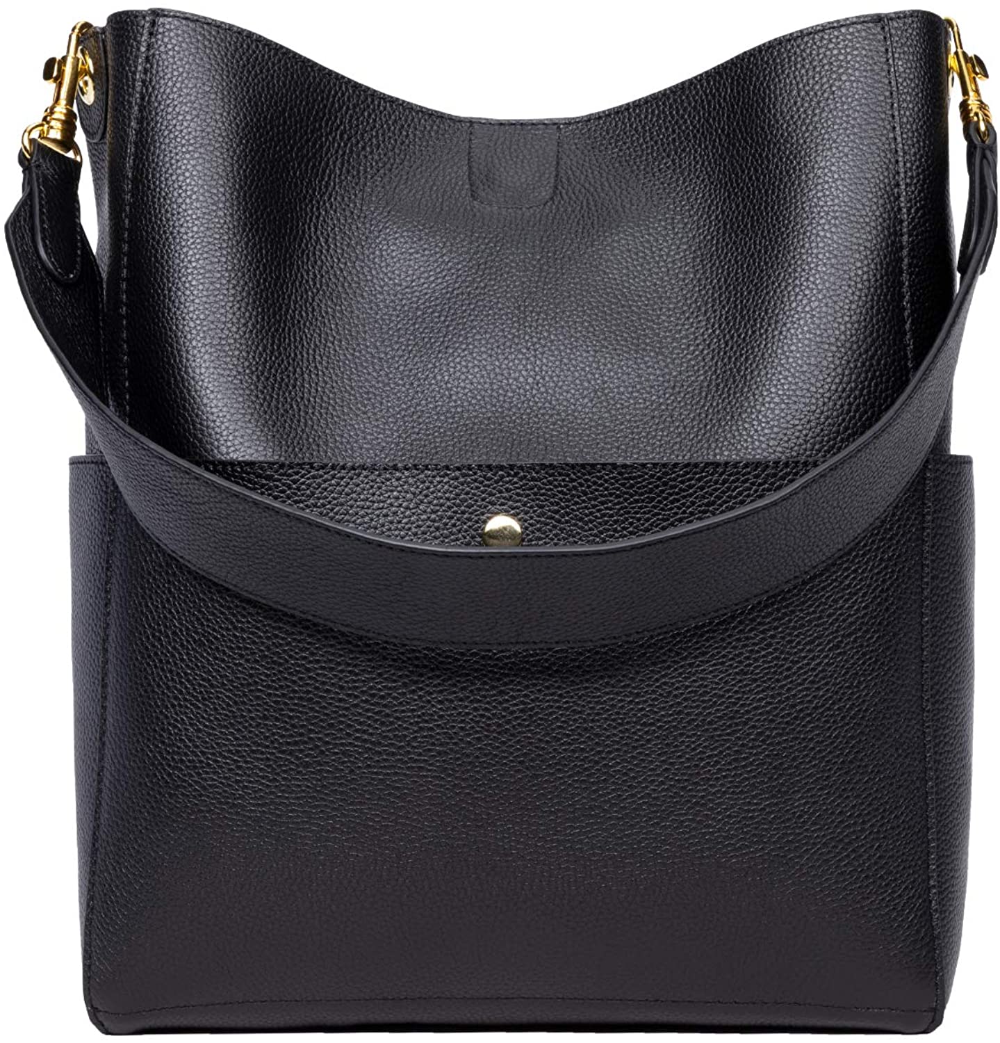 Price:$74.99    GIONAR Soft Black Leather Purse Womens All Leather Tote Handbag RFID Designer Bucket Crossbody Bag  Clothing
