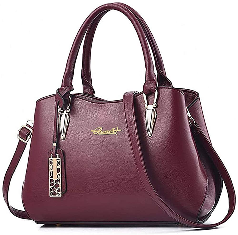 Price:$22.99    Handbags for Women Large Designer Ladies PU Leather Top Handle Satchel Shoulder Tote Bags with Multiple Internal Pockets  Clothing