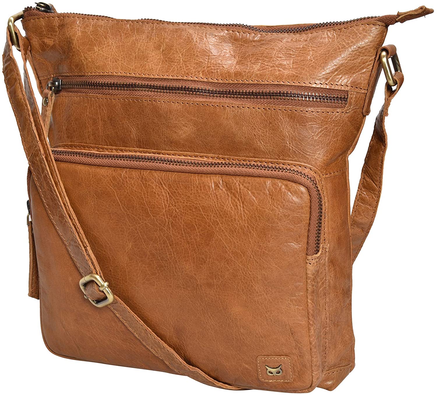 Price:$41.99    WISE OWL Women's Leather Crossbody Purses and Handbags for-Premium Crossover Bag Over the Shoulders Cognac Multi-wax  Clothing