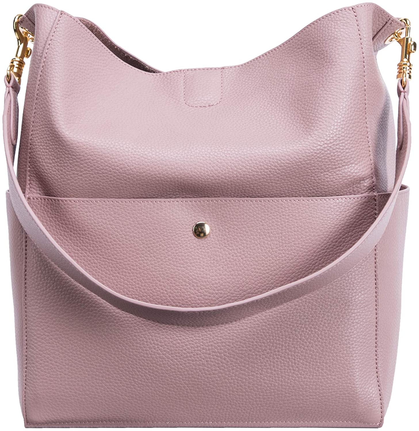 Price:$74.99    GIONAR Soft Pink Leather Purse Womens All Leather Tote Handbag RFID Designer Bucket Crossbody Bag  Clothing