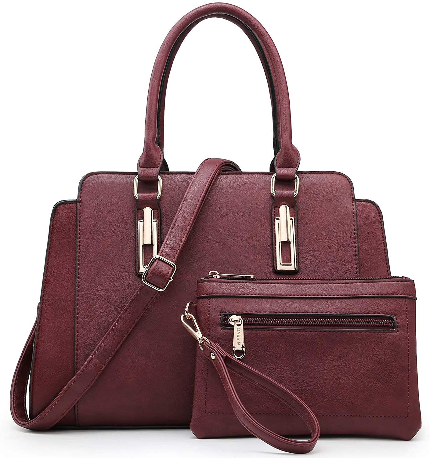 Price:$26.64    Dasein Women Satchel Handbags Purse Shoulder Bag Work Bag With Removable Shoulder Strap (Red)  Clothing