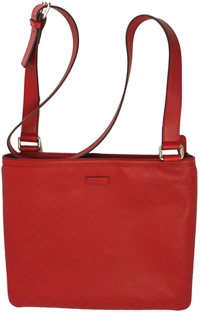 Price:$735.00    Gucci Diamante Red Leather Cross Body Shoulder Bag 201446 AIZ1G  Clothing