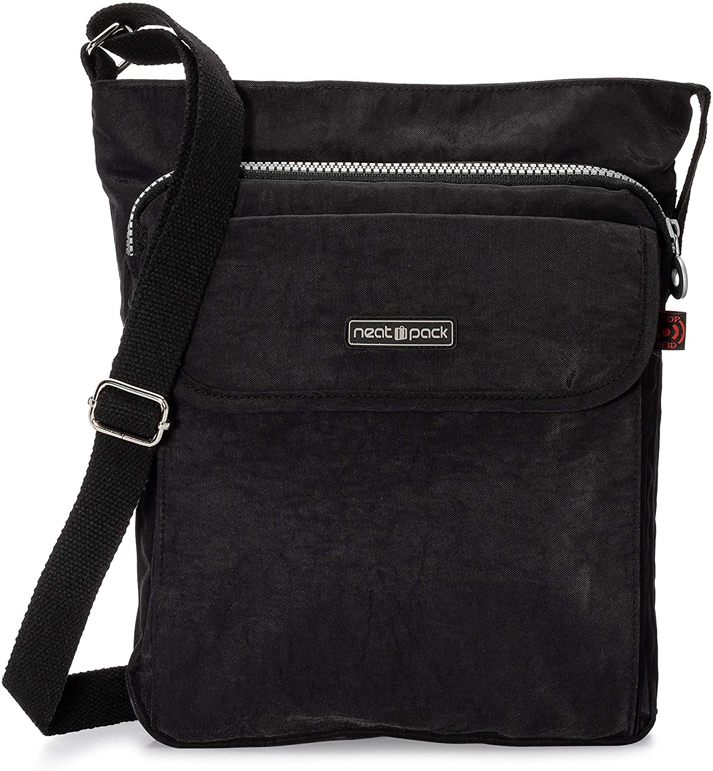 Price:$17.46 NeatPack Unisex RFID Nylon Small Crossbody Shoulder Bag - Black  Handbags   