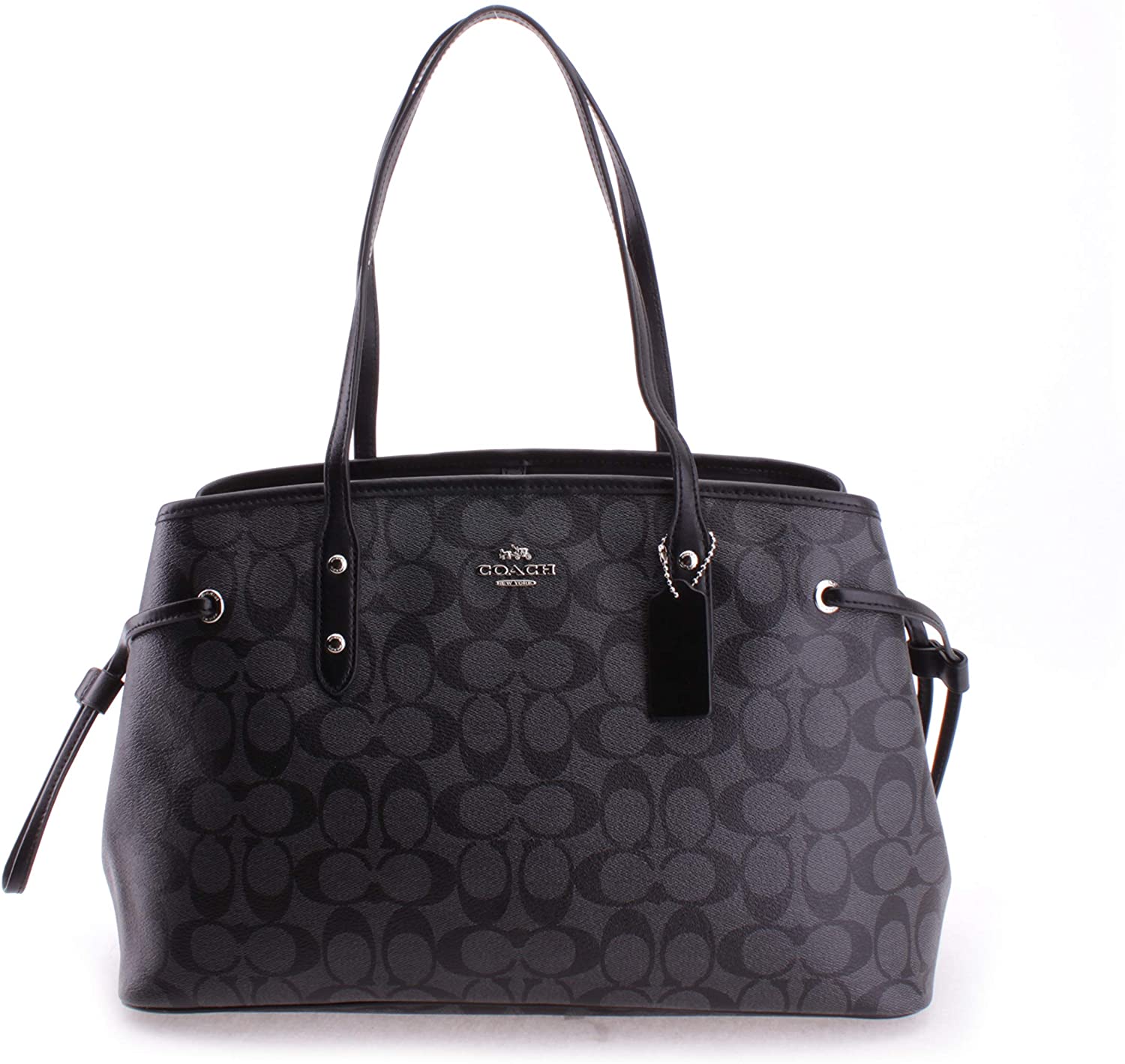 Price:$156.49    Coach Women's Signature Drawstring Carryall Shoulder Bag No Size (Sv/Black Smoke/Black)  Clothing