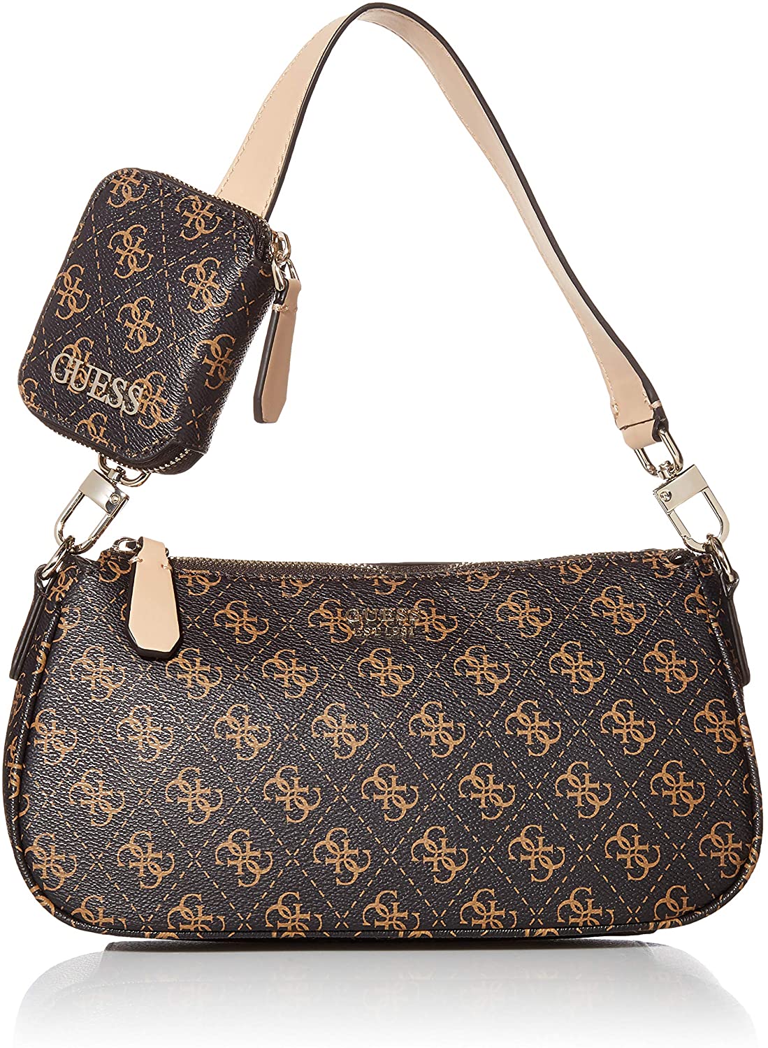 Price:$68.42 GUESS Kamryn Q Logo Shoulder Bag, Brown  Handbags   