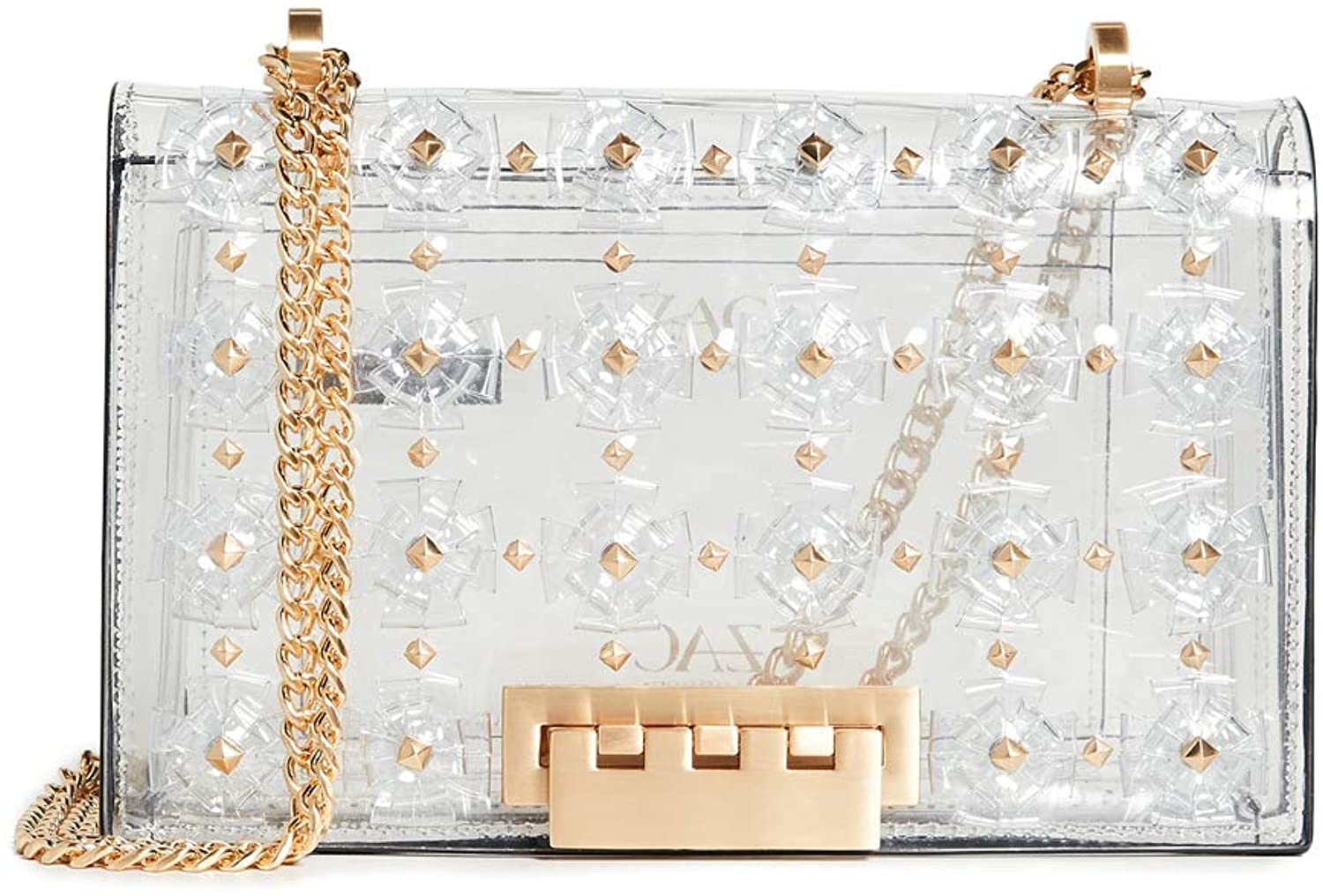 Price:$214.99    ZAC Zac Posen Women's Earthette Chain Shoulder Bag, Glass, Clear, Gold, One Size  Clothing