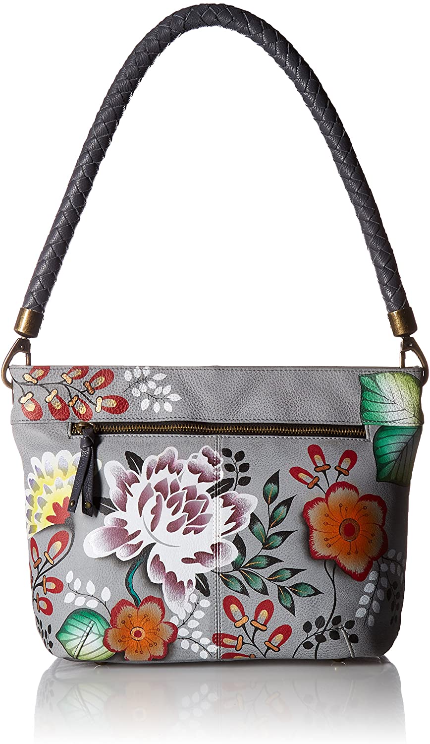 Price:$223.95    Anna by Anuschka Hand Painted Leather Women's Shoulder HOBO, garden off eden  Clothing