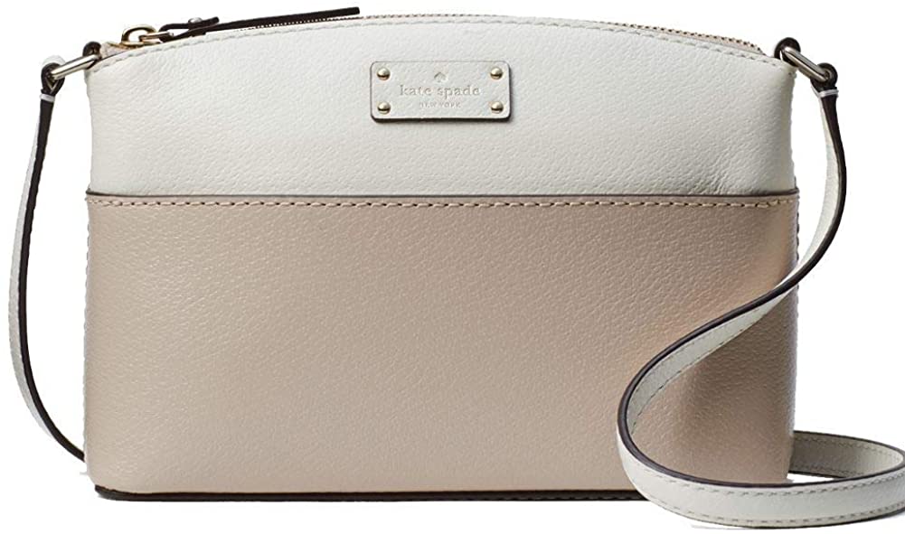 Price:$0.00    Kate Spade New York Millie Grove Street Leather Crossbody Shoulder Bag (Warm Beige/Cement)  Clothing