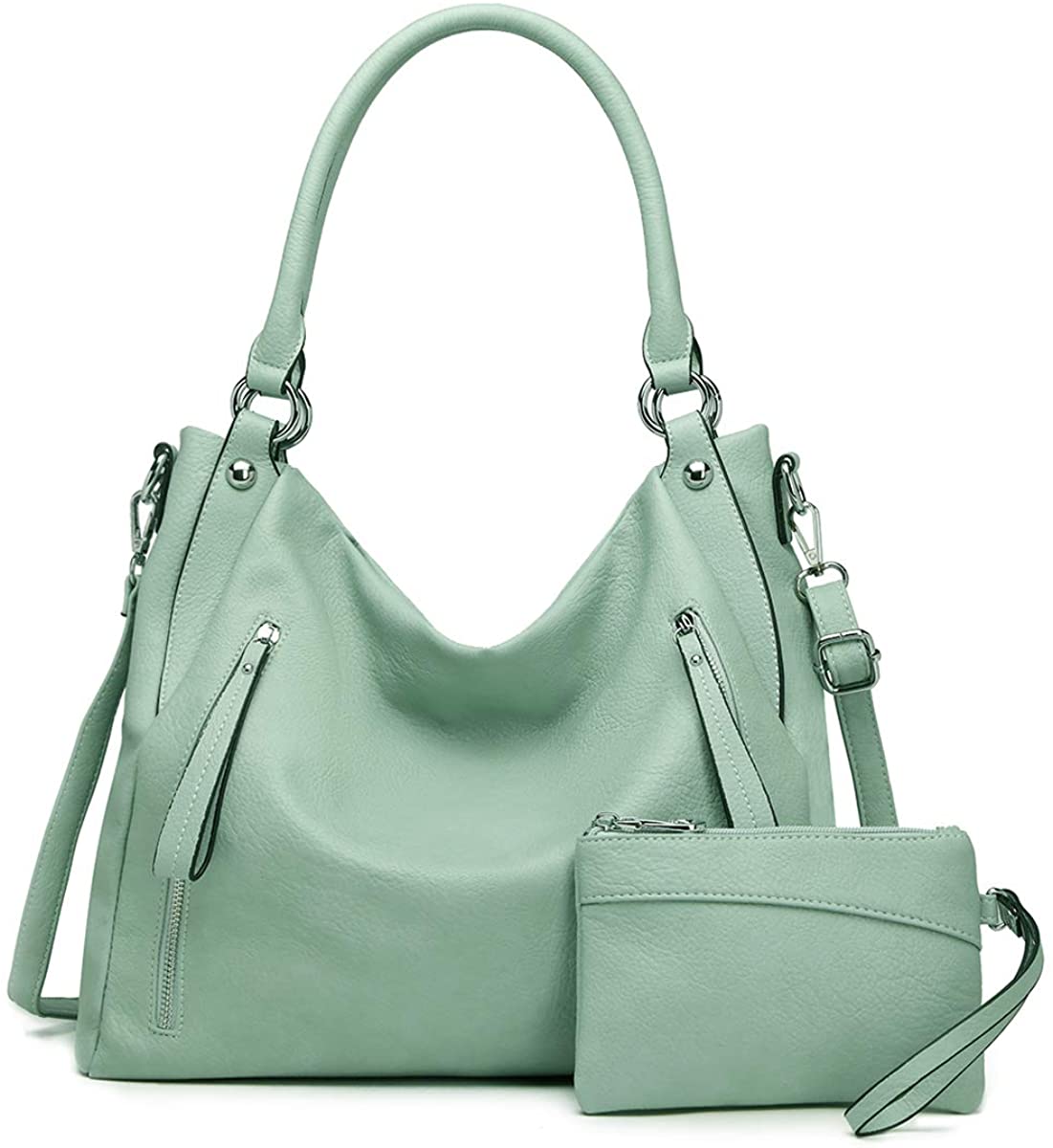 Price:$39.99    Women Handbags Shoulder Bags PU Leather Satchel Tote Bag Mutipocket Purse (K.EYRE#KL7219#U8388#718-L.GREEN)  Clothing