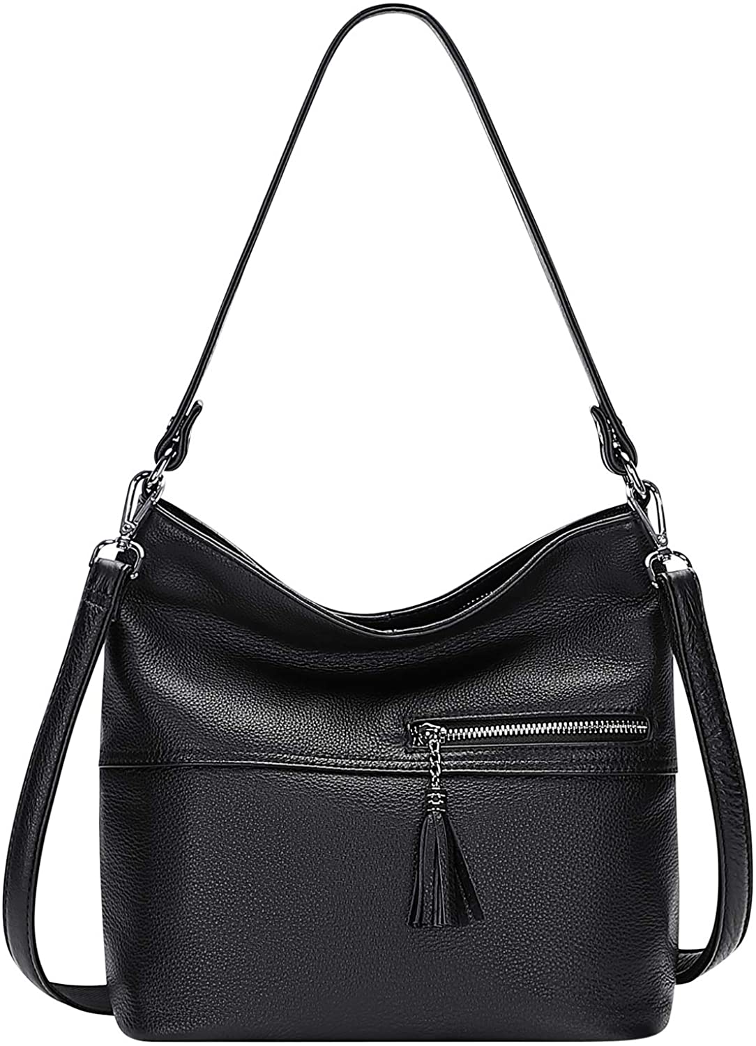 Price:$68.78 ALTOSY Genuine Leather Purses and Handbags Soft Leather Shoulder Bag for Women Ladies Crossbody Purses Medium (S103 Black)  Handbags   