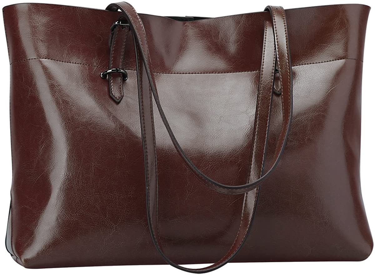 Price:$49.99    S-ZONE Women Vintage Genuine Leather Tote Shoulder Bag Handbag Upgraded Version  Clothing