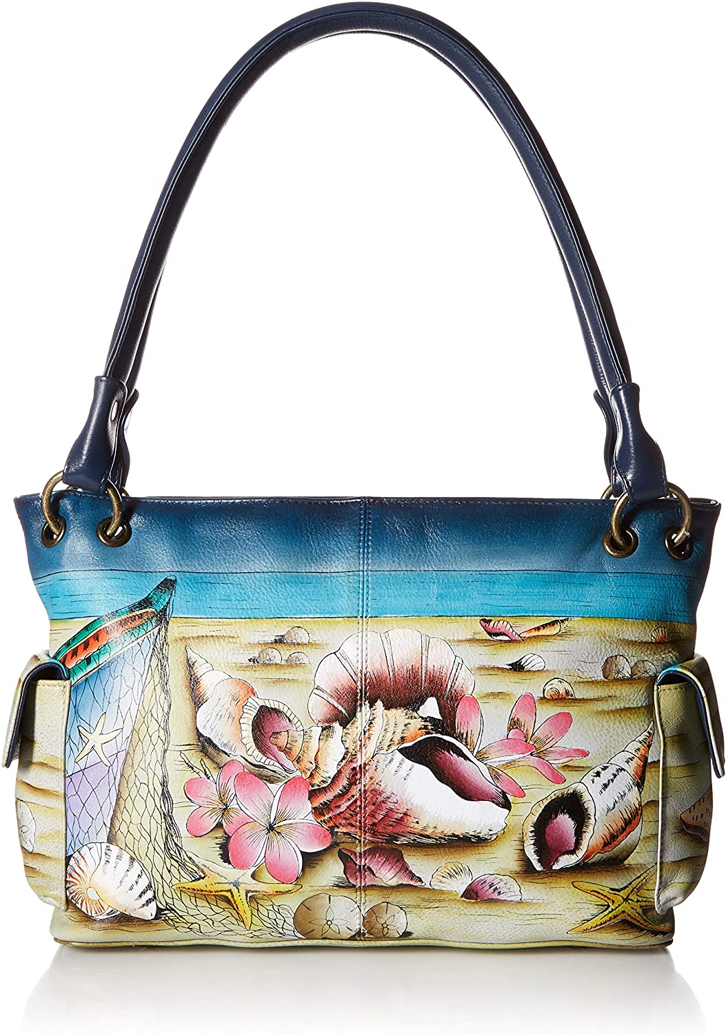 Price:$237.34    Anna by Anuschka Women's Genuine Leather Small Shoulder Bag | Hand Painted Original Artwork | Caribbean Dream, One Size  Clothing