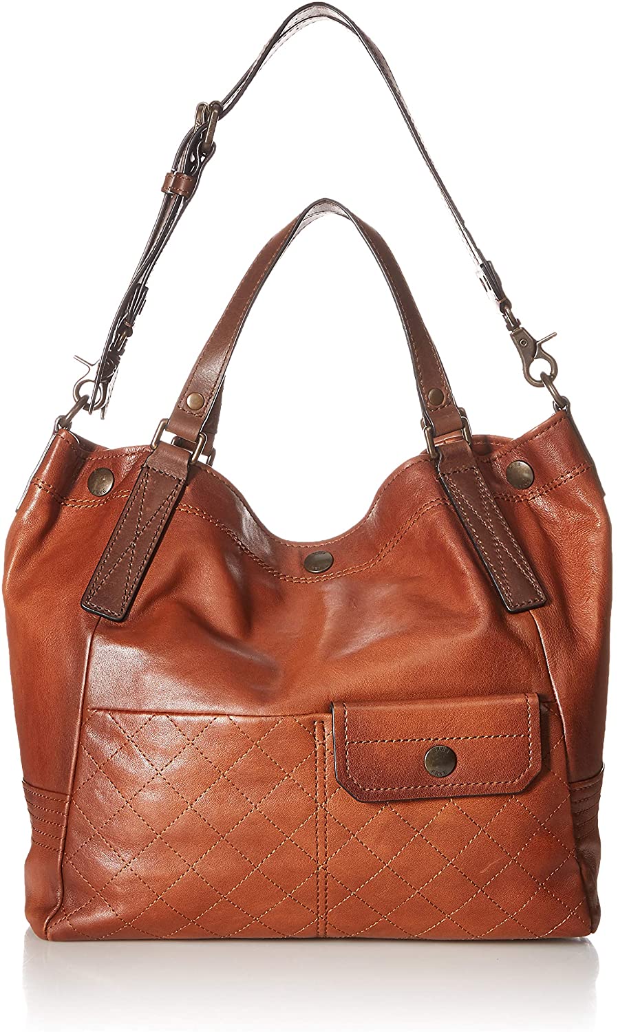 Price:$414.15    FRYE Samantha Quilted Leather Shoulder Handbag, cognac  Clothing
