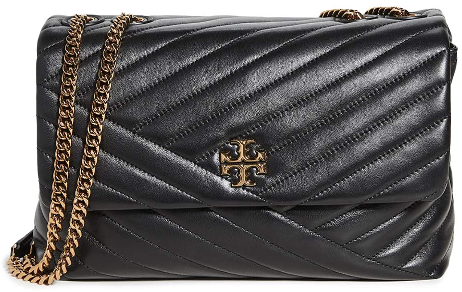 Price:$501.60 Tory Burch Women's Kira Chevron Convertible Shoulder Bag, Black, One Size  Handbags   