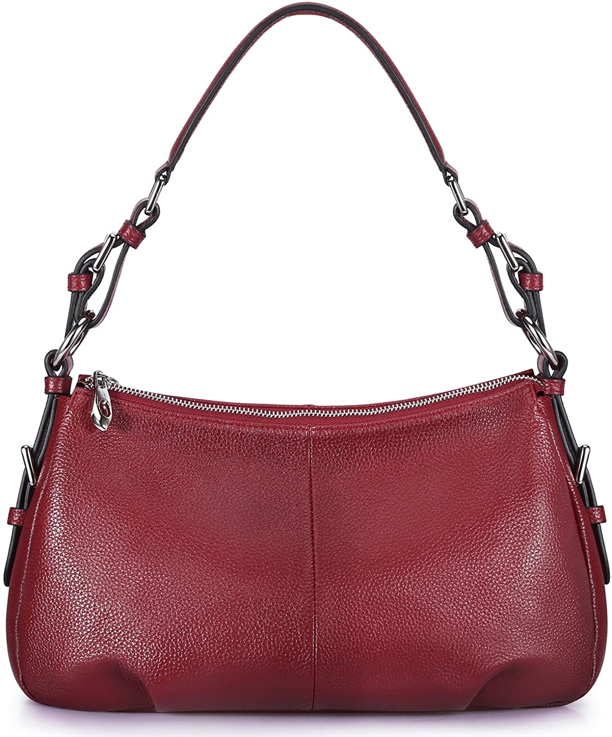 Price:$59.99    S-ZONE Womens Hobo Genuine Leather Shoulder Bag Top-handle Handbag Ladies Purses  Clothing