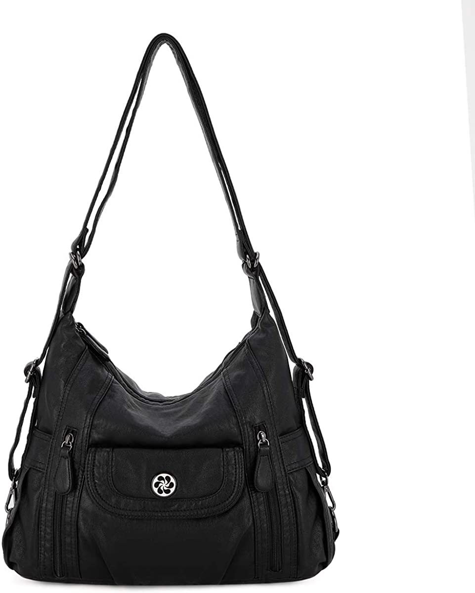Price:$39.99    angel kiss Satchel Handbag for Women, Ultra Soft Washed Vegan Leather Crossbody Bag, Shoulder Bag, Tote Purse (B08CCXV53Q)  Clothing