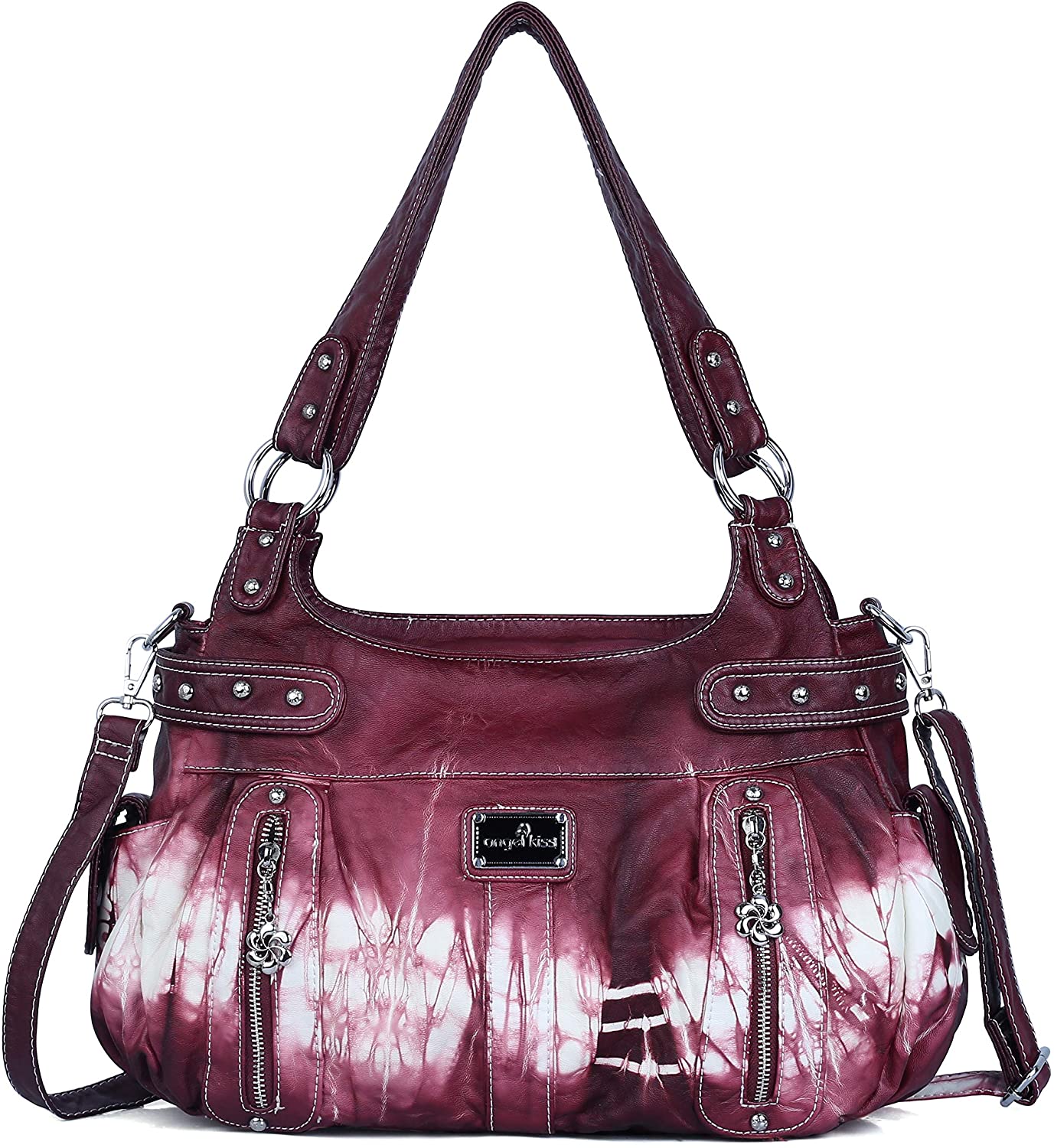 Price:$38.99    Angelkiss 2 Separated Compartments Large Capacity Purses and Handbags Soft Leather Shoulder Bags Women AK19244/2  Clothing