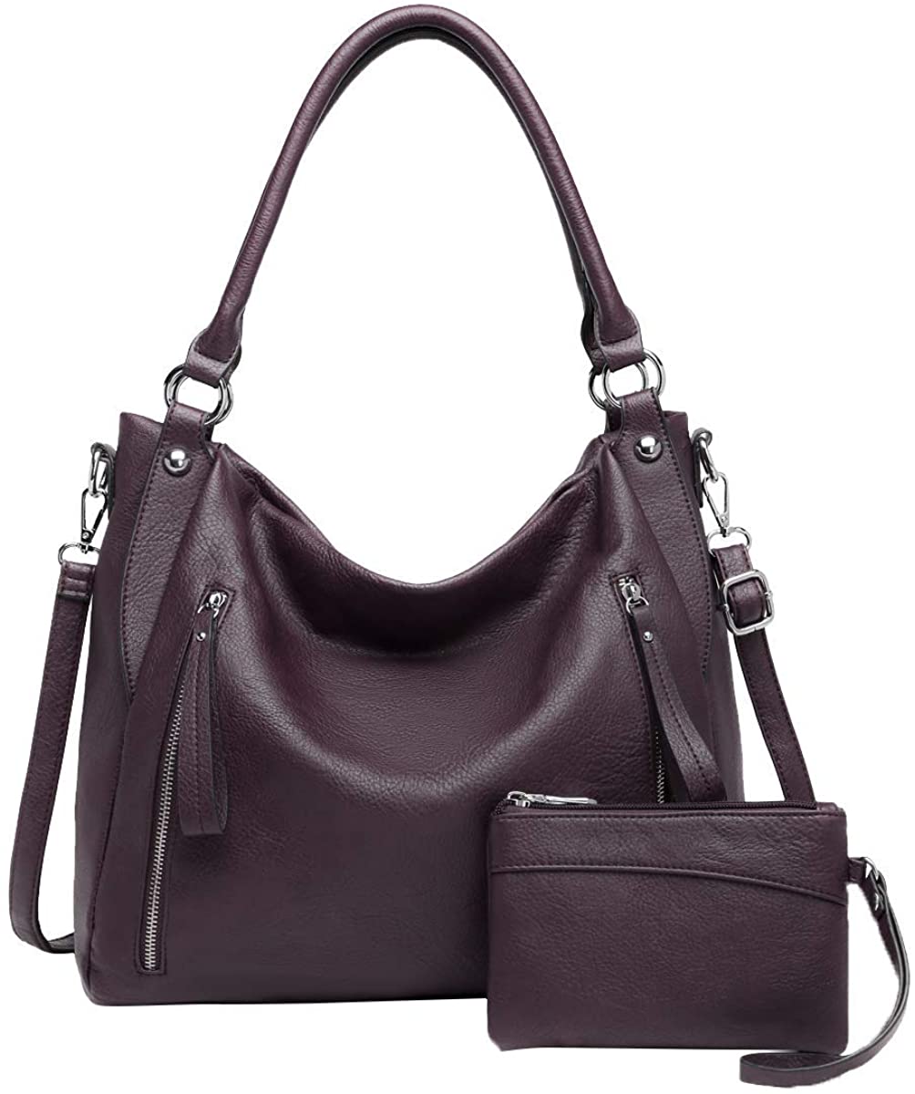 Price:$39.99    Women Handbags Shoulder Bags PU Leather Satchel Tote Bag Mutipocket Purse (K.EYRE#KL7219#U8388#285-WINE)  Clothing