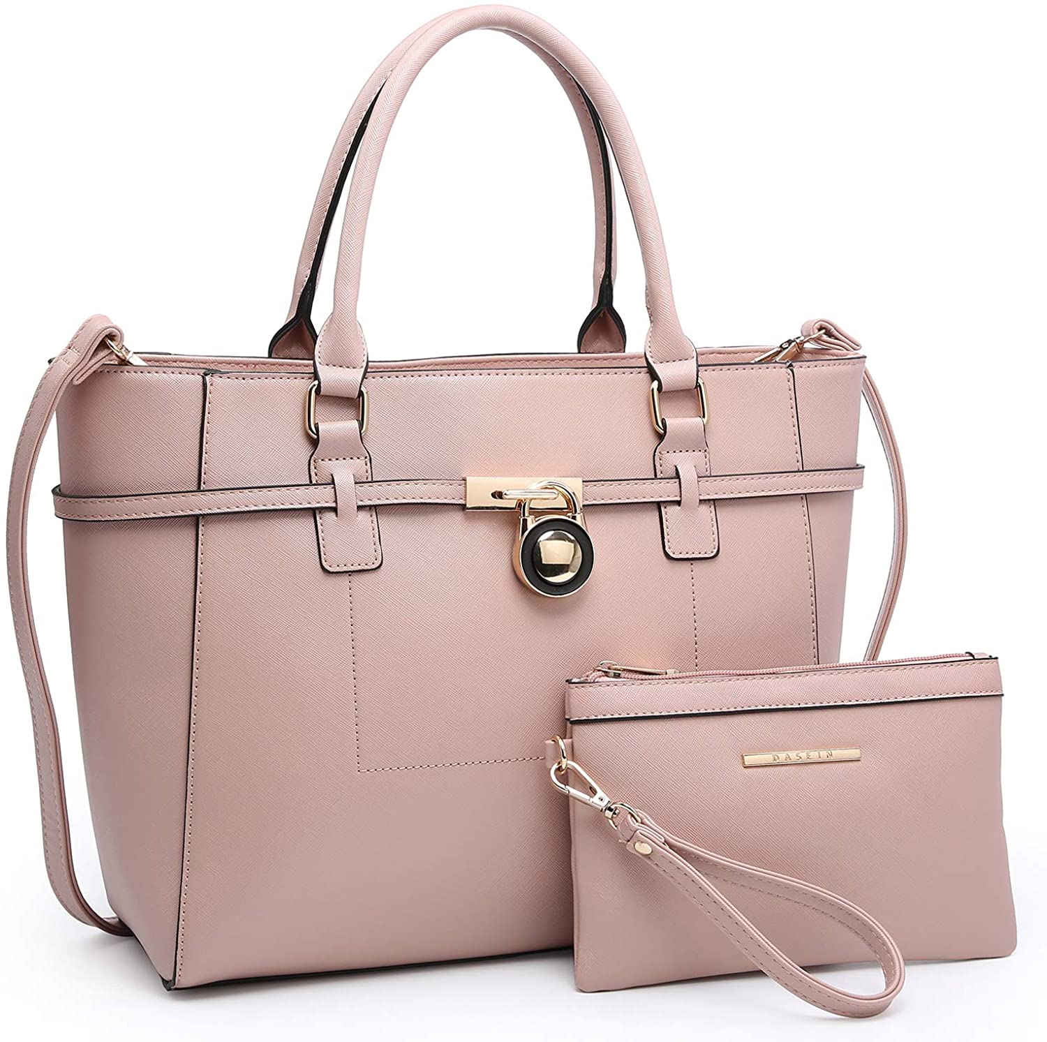 Price:$41.99    Women's Handbag Large Top Belted Padlock Shoulder Bag Tote Satchel Purse Hobo Bag for Work (Pink)  Clothing