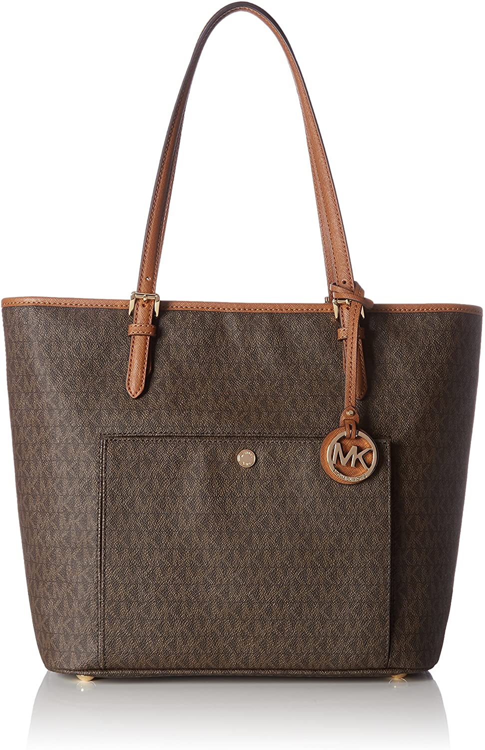 Price:$229.00    Michael Kors Mk Jet Set Signature Shoulder Bag, Brown , Large  Clothing