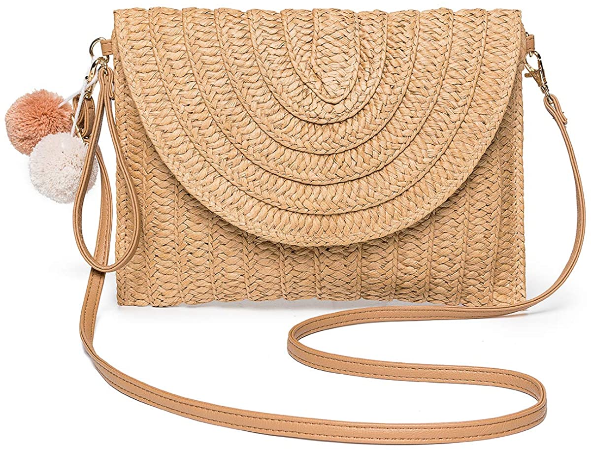 Price:$20.99    Straw Shoulder Bags, Kadell Clutch Handmade Crossbody Bag Summer Beach Accessories for Vacation Wicker Purse  Clothing