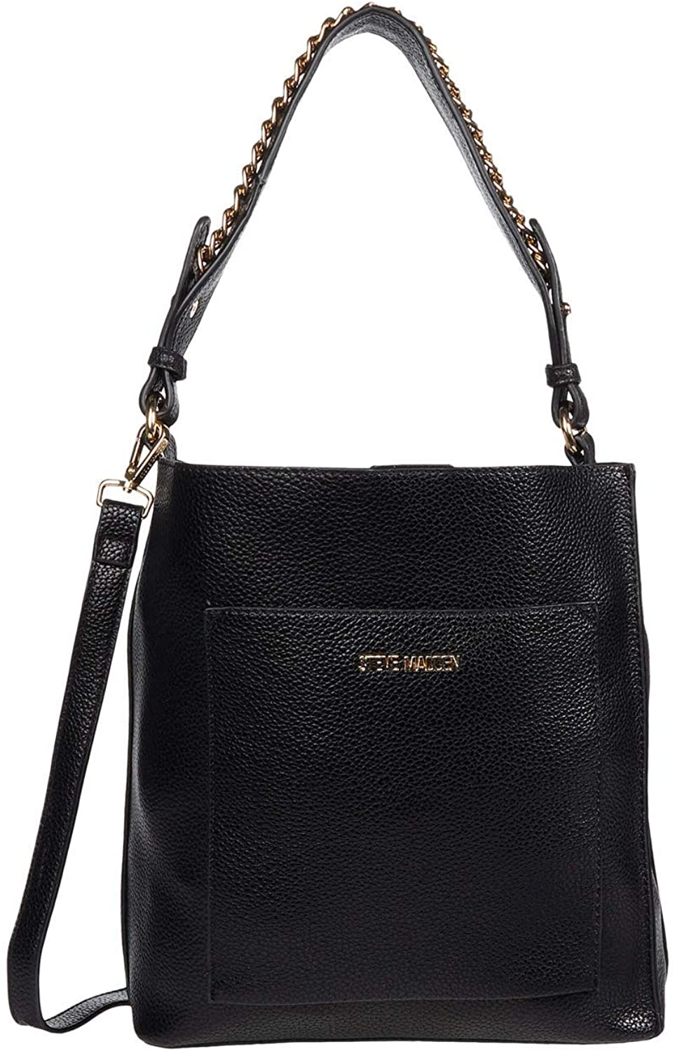 Price:$23.99 Steve Madden Bdahlia Shoulder Bag Black/Gold One Size  Handbags   