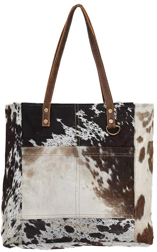 Price:$64.00 Myra Bags Pocket Genuine Leather with Cowhide Shoulder Bag, Brown, Size One_Size  Handbags   