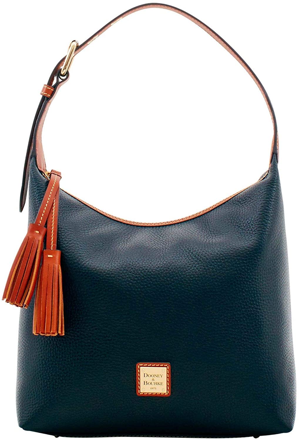Price:$199.99 Dooney & Bourke Pebble Paige Sac Black/Tan Trim One Size  Handbags   