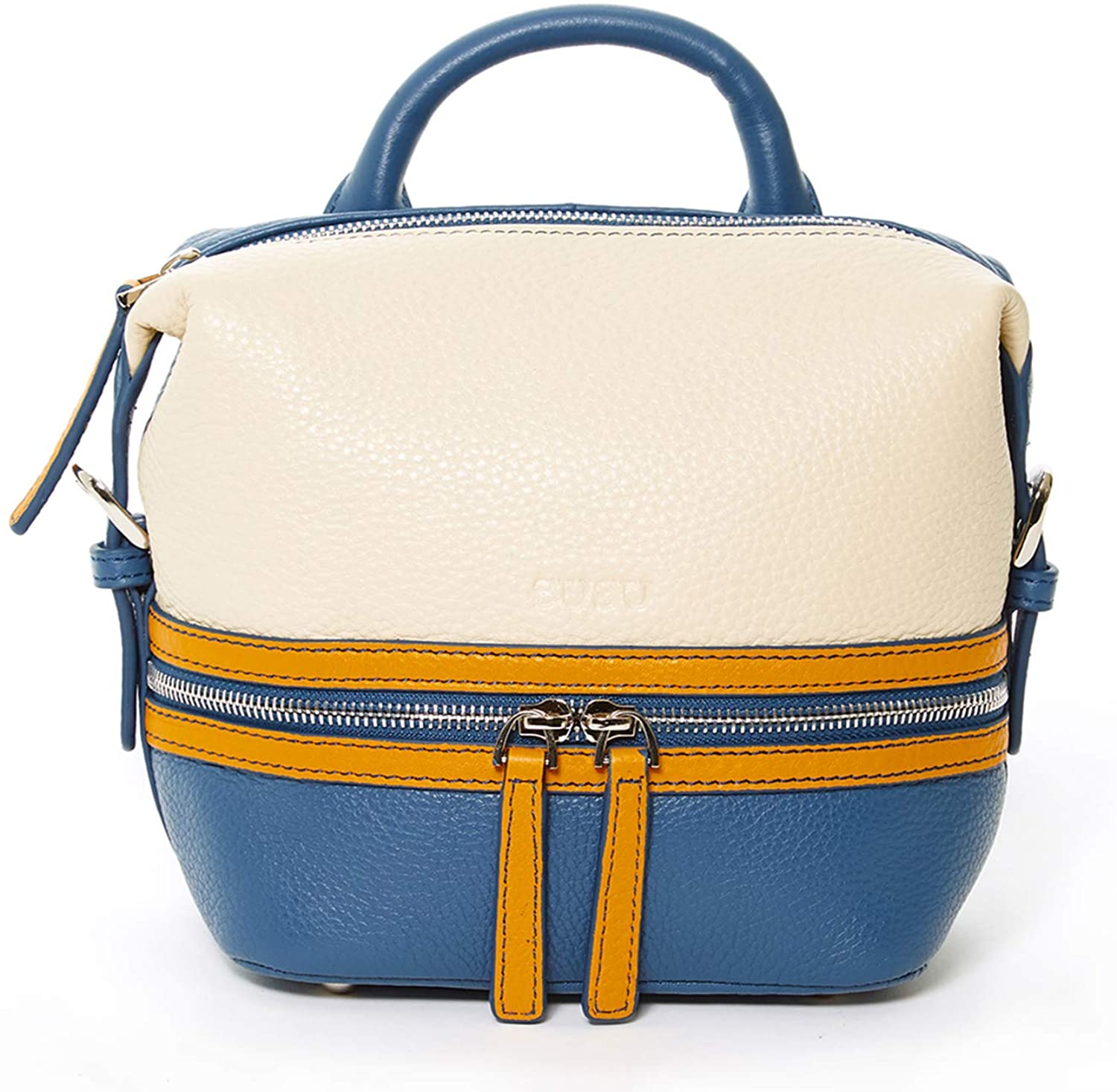 Price:$235.00    Off White Blue Small Leather Backpack Purse For Women Luxury Look Trendy Convertible Crossbody For Travel Stylish Over the Shoulder Cute Purses and Handbags Chic Expensive Fashionable Designer Bags  Clothing