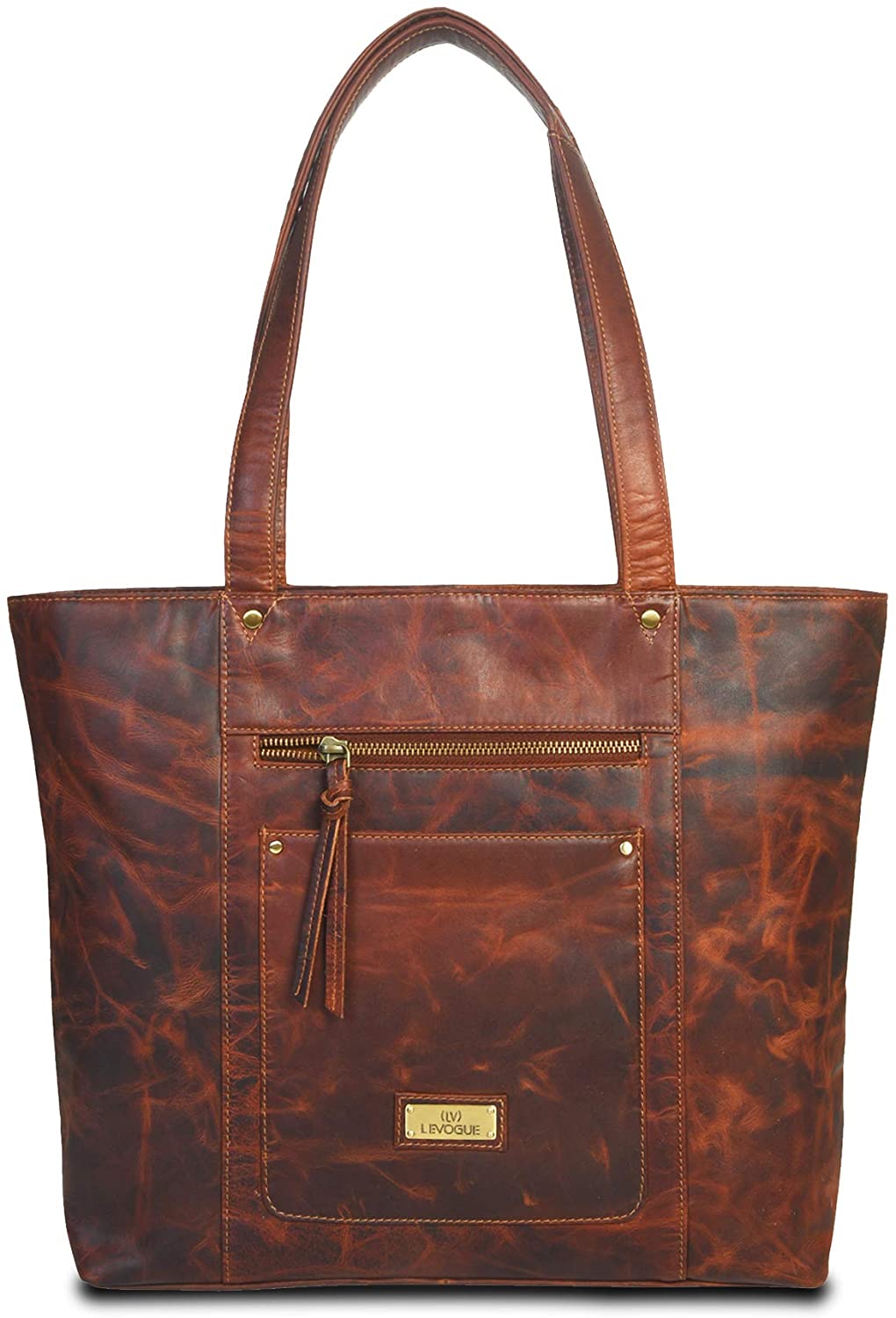 Price:$48.99 Genuine Leather Crossbody Handbag for Women - Shoulder bag for Womens Handmade by LEVOGUE (VINTAGE COGNAC)  Handbags   