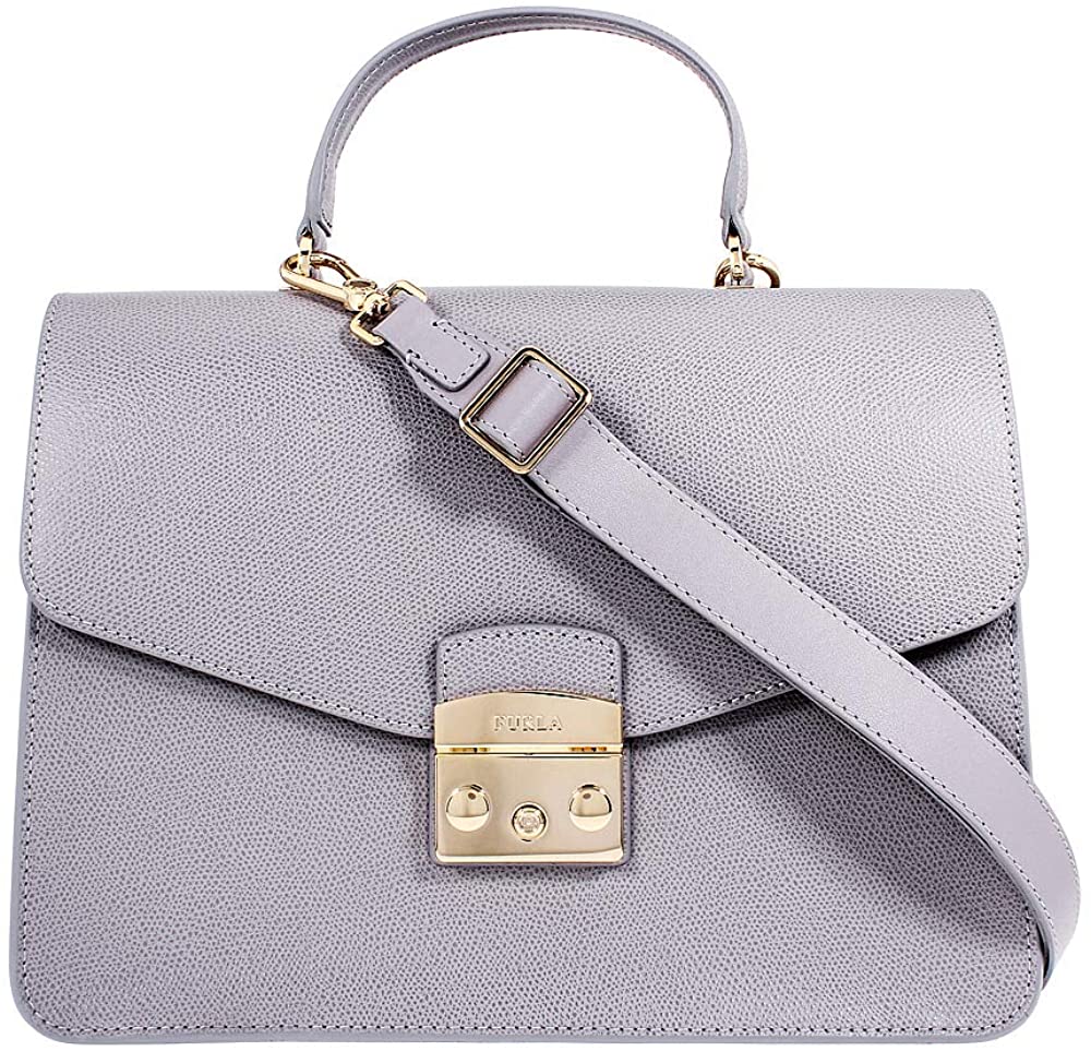Price:$259.99    Furla Metropolis Ladies Medium Gray Onice Leather Shoulder Bag 978076  Clothing