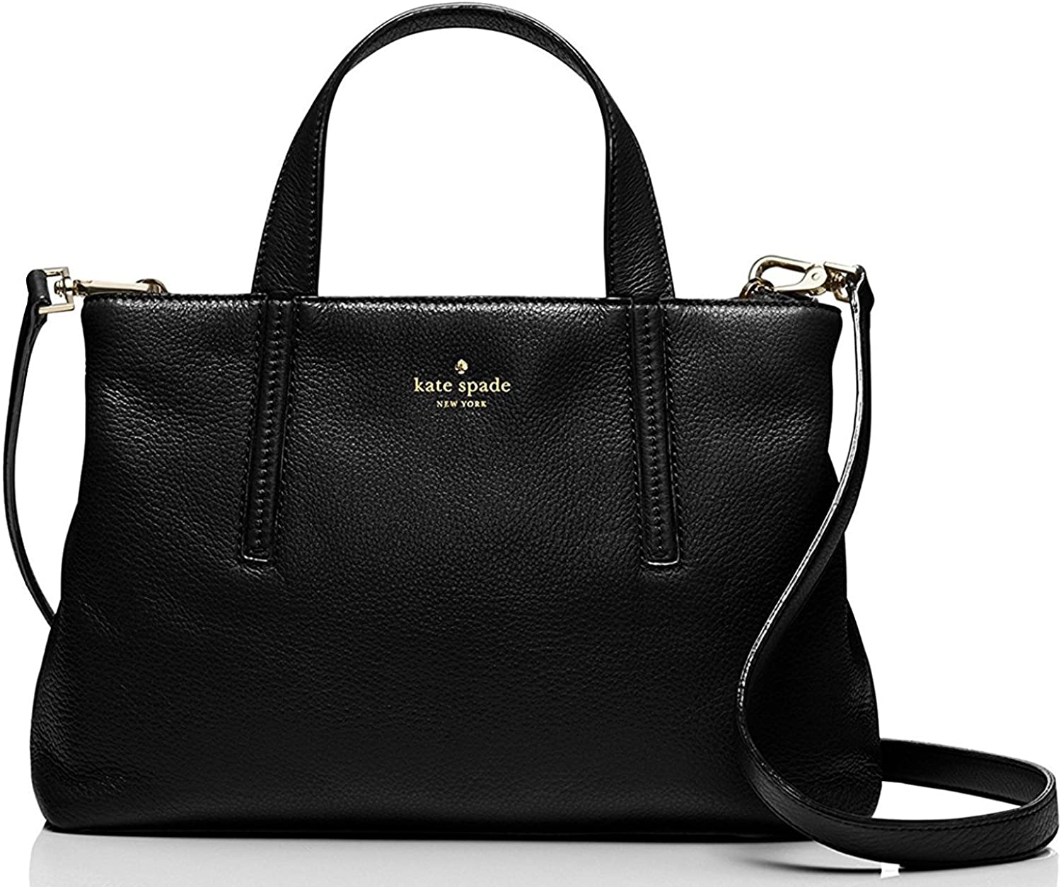 Price:$255.00    kate spade new york Grey Street Cate Leather Satchel Crossbody Bag, Black  Clothing