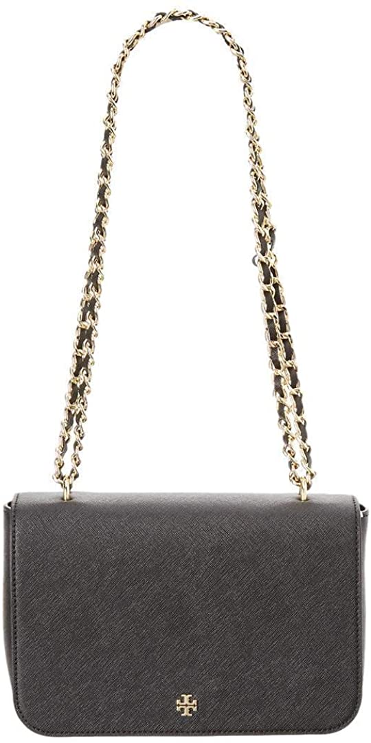 Price:$319.99 Tory Burch Women's Emerson Leather Adjustable Shoulder Bag, Black  Handbags   