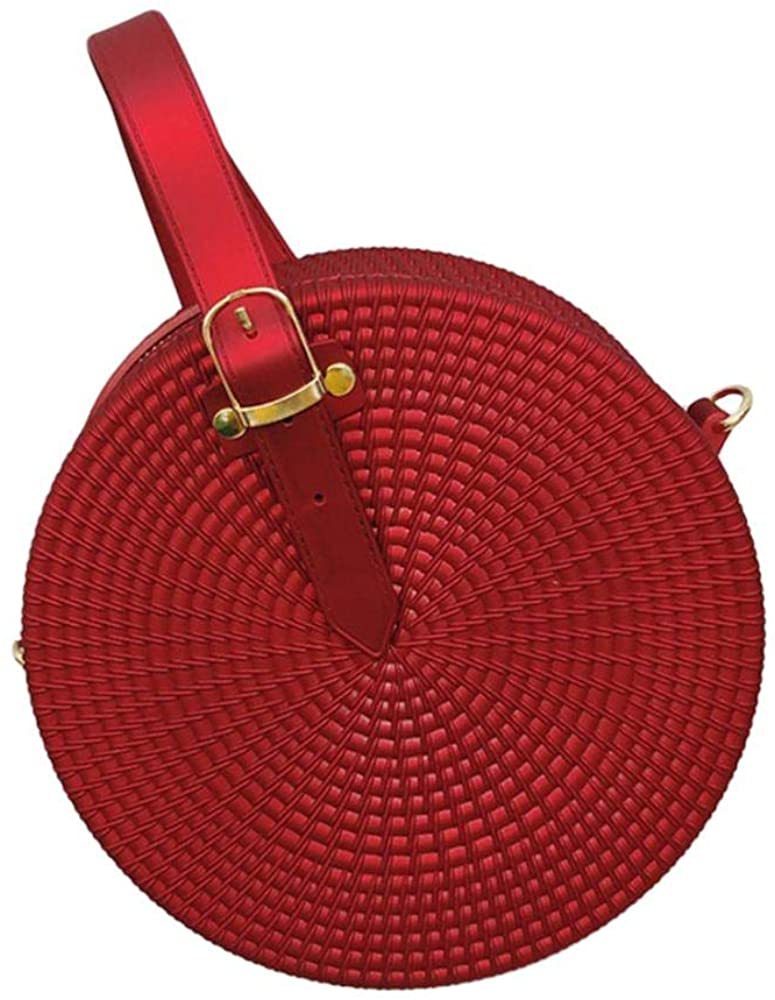 Price:$15.99    PU Leather Weave Shoulder Bag for Women Strap Crossbody Handbag (Red)  Clothing