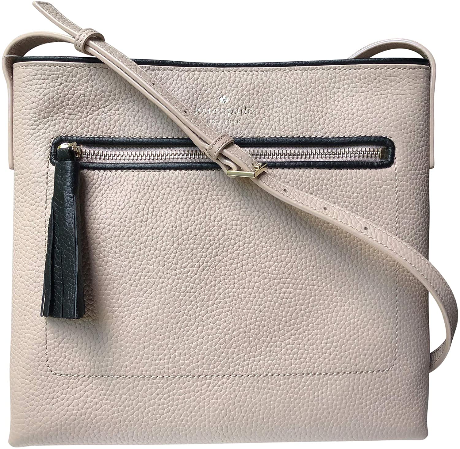 Price:$119.00    Kate Spade New York Chester Street Dessi Pebbled Leather Shoulder Crossbody Bag (Warm Beige Black)  Clothing