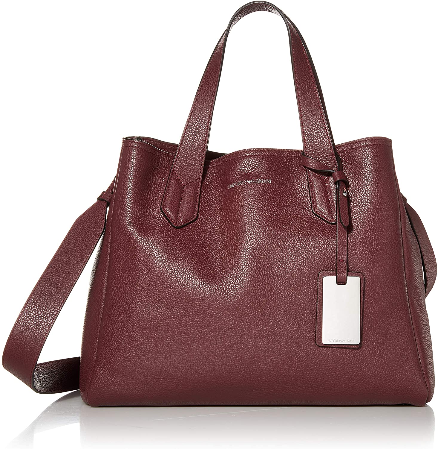Price:$270.01    Emporio Armani Designer Slouchy Leather Tote, Grape  Clothing