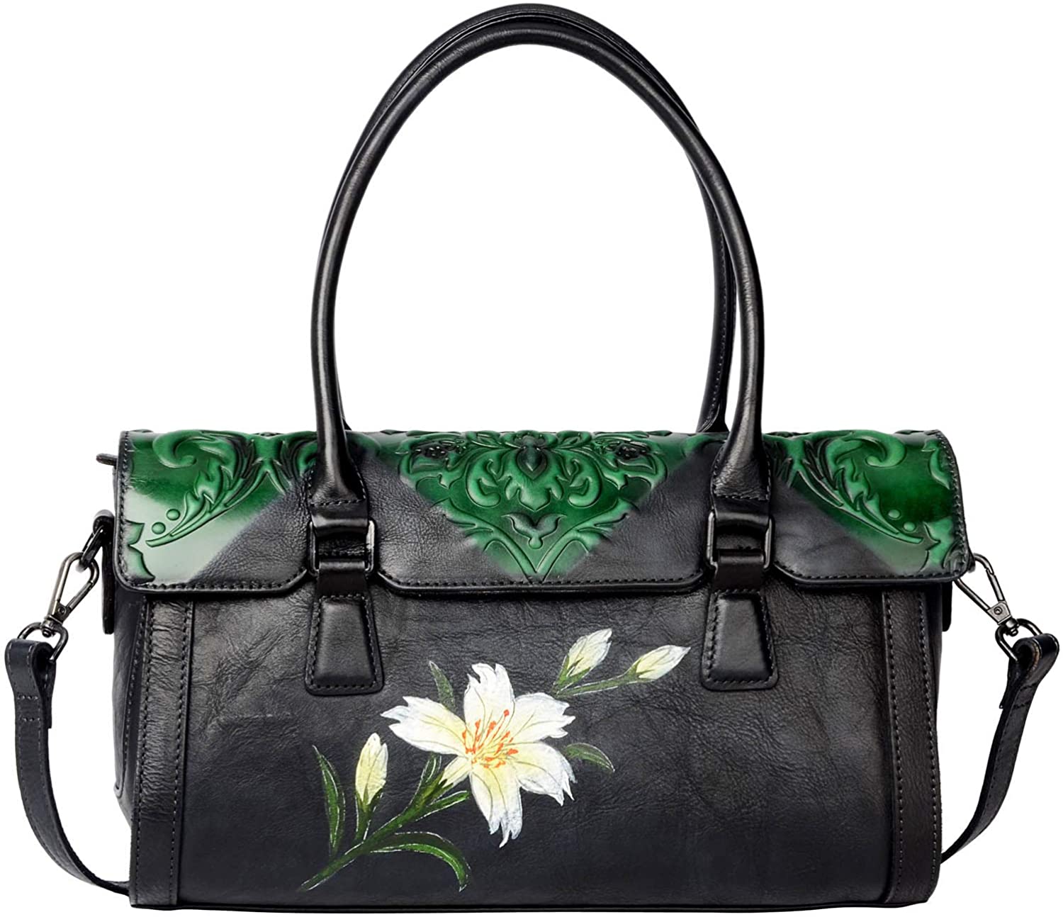 Price:$159.89 VINIBO Women Leather Totes Handbags Ladies Shoulder Bags Crossbody Purses (8207 Black)  Handbags   