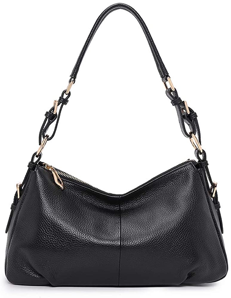 Price:$61.99    Kattee Soft Leather Hobo handbags for Women, Genuine Top Handle Vintage Shoulder purses(Black)  Clothing