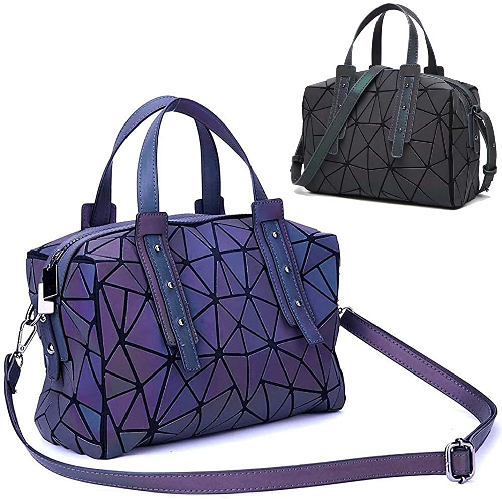 Price:$31.99    Women's Geometric Luminous Purses Handbags, Ladies Top Handle Satchel Bags  Clothing